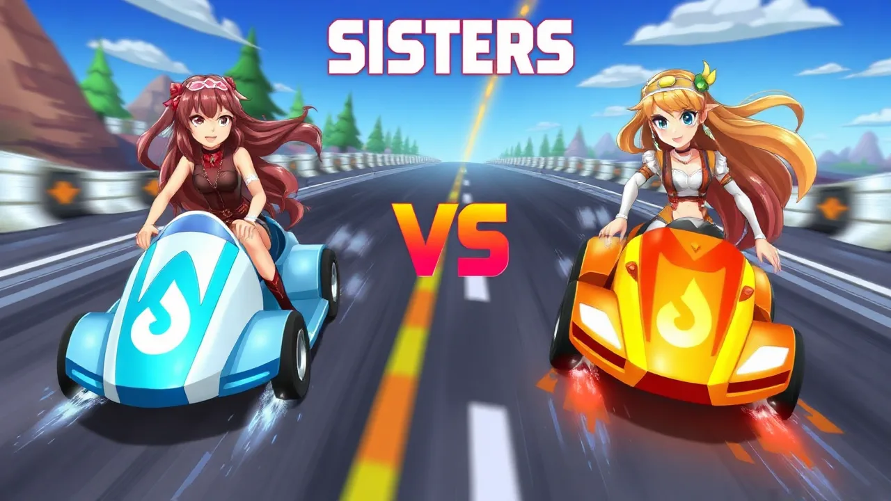 Dress Up Princesses in the Sisters Ice Vs Flame Racing Game image
