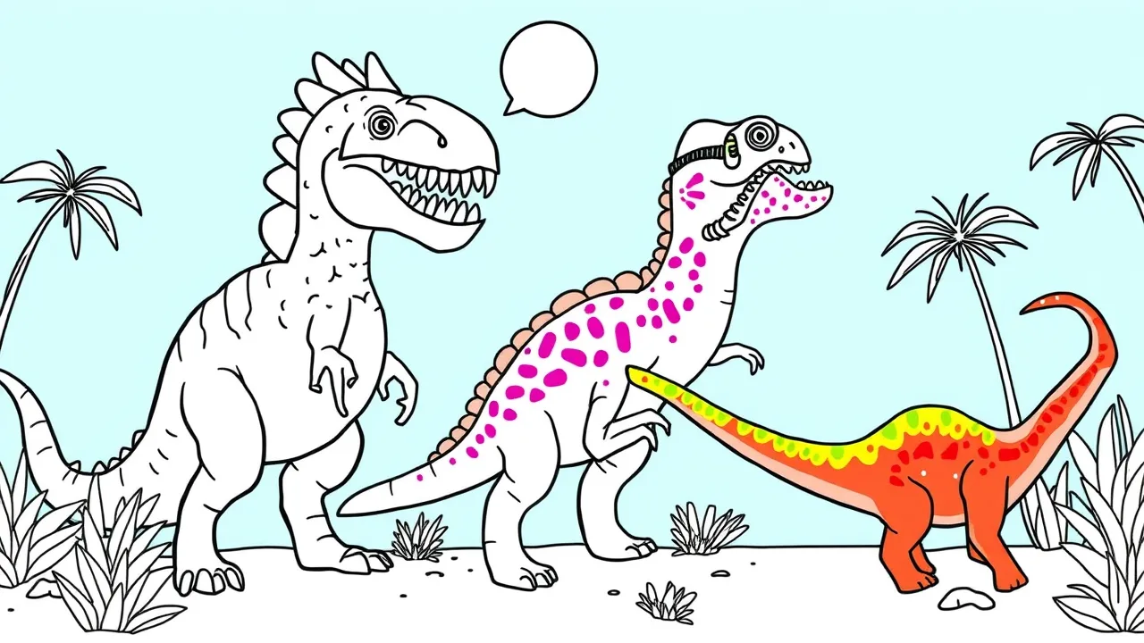 Discover the Educational Fun of Dinos Coloring Book image