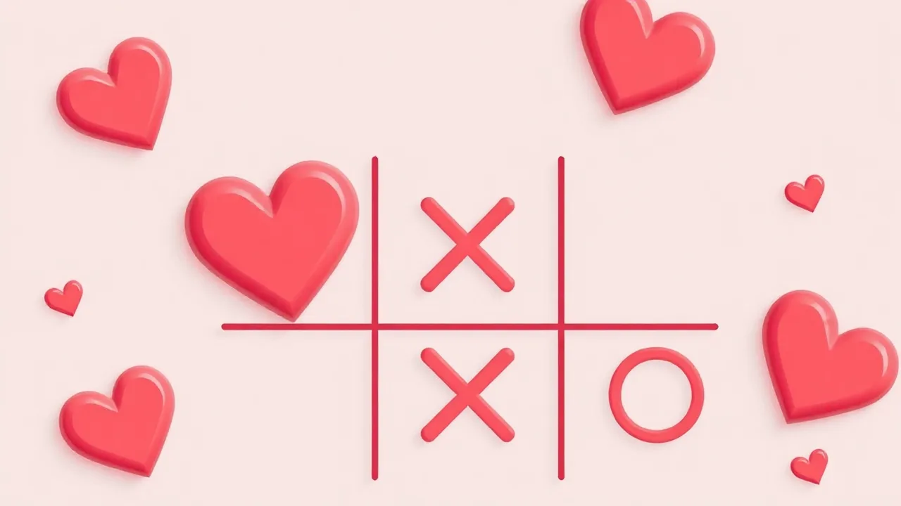 Cupid Strikes in Tic Tac Toe: Puzzle Fun for Valentine image
