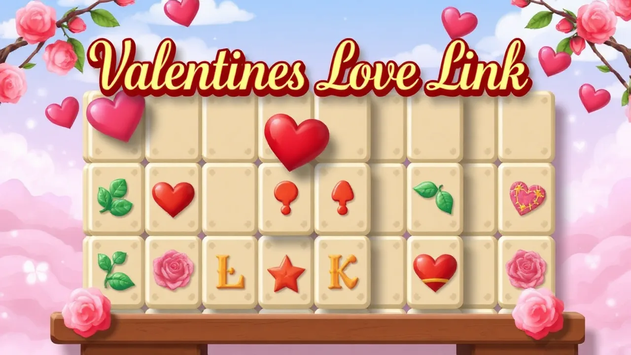 Charming Valentines Love Link Puzzle for Highscore Mahjong Fans image
