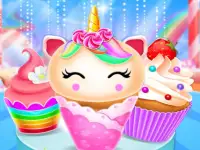 Unicorn Mermaid Cupcake Cooking Design background