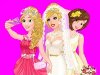 Barbie's Wedding Selfie With Princesses background