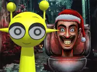 Sprunki in Backrooms Christmas Skibidi Terrors background
