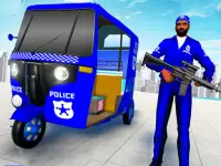 Police Auto Rickshaw Drive background