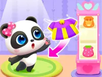 Baby Panda Girl Caring background
