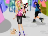 Barbie on roller skates background