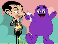 When Mr Bean meet Grimace background