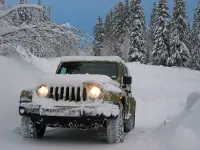 Offroad Snow Jeep Passenger Mountain Uphill Drivin background