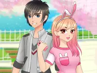 Romantic Anime Couples Dress Up background
