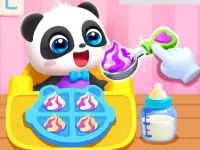 Baby Panda Boy Caring background