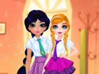 Princesses BFF Rush to School background