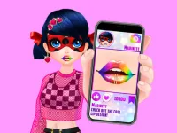 Cute Lip Design For Marinett background