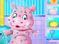 Baby Hippo Bath Time background
