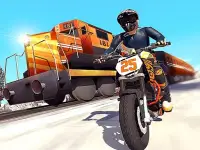 Tricky Bike Stunt vs Train Racing Game background