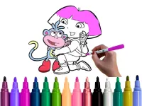 Dora Coloring Fun Time background