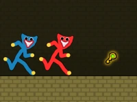 Red and Blue Stickman Huggy background