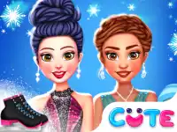 Princess Winter Ice Skating Outfits background