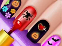 Glow Halloween Nails Game background