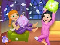 Crazy Pillow Fight Sleepover Party background