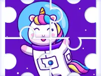 Cute Rainbow Unicorn Puzzles background