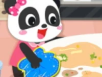 Baby Panda Cleanup Life background