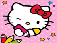 Color & Paint By Number With Hello Kitty background