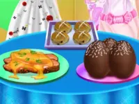 Sisters Happy Easter Delicious Food 2 background