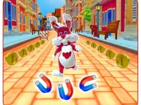 Subway Bunny Run Rush Rabbit Runner Game background