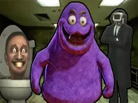 Grimace Shake Escape Skibidi and Cameraman background