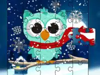 Winter Snowy Owls Jigsaw background