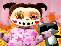 Scary Baby Pink Horror Game background