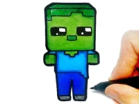 Easy Kids Coloring Minecraft background