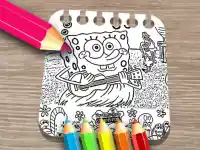 Sponge on the Run Coloring Book background