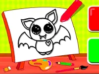 Easy Kids Coloring Bat background