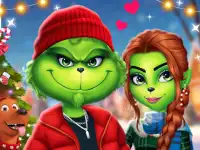 The Grench Couple Holiday Dress up background