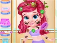 Messy Little Mermaid Makeover-Game background