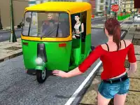 Public Tricycle Rickshaw Driver background