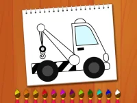 Coloring Book: Excavator Trucks background
