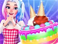 Cute Doll Cooking Cakes background