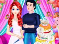 Mermaid Girl Wedding Cooking Cake Game background