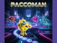 hard neon paccoman background