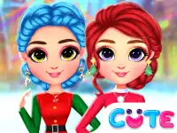 Rainbow Girls Christmas Outfits background