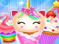 Unicorn Mermaid Cupcake Cooking Design - Creative background