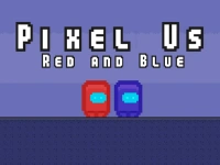 Pixel Us Red and Blue background