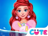 Princess Turned Into Mermaid background
