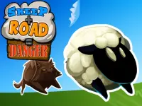 Sheep + road = Danger background