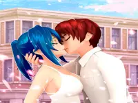 Anime High School Couple Makeover background