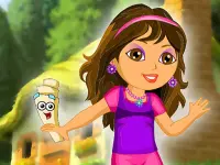 Dora in the garden background