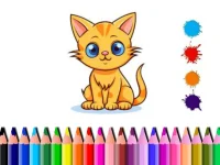 Cute Cat Coloring Book background