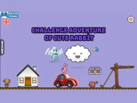 Challenge adventure of cute rabbit background